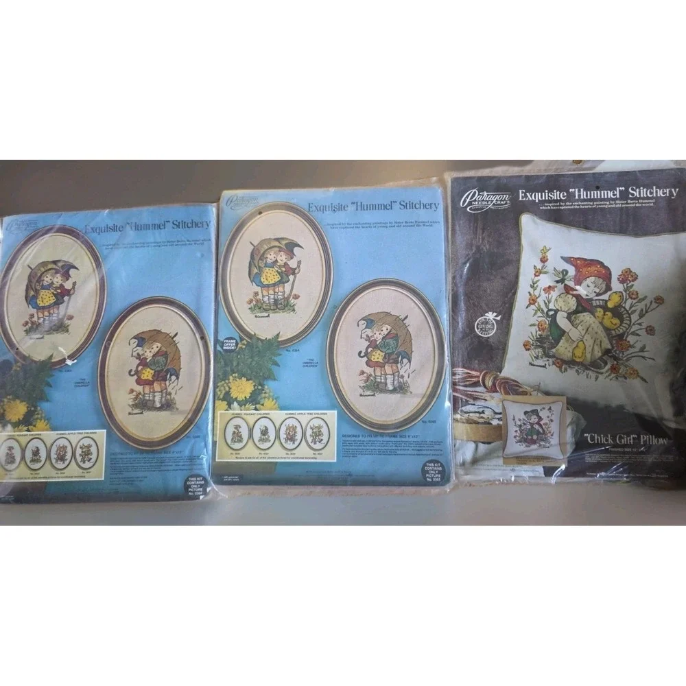 Vintage 1975 Hummel Stitchery Kits NOS Lot 3 Paragon Needlecraft GIFT